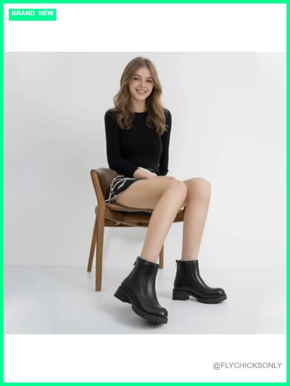 Wide Width Chelsea Combat Ankle Boots Faux Leather Chunky Low Heel